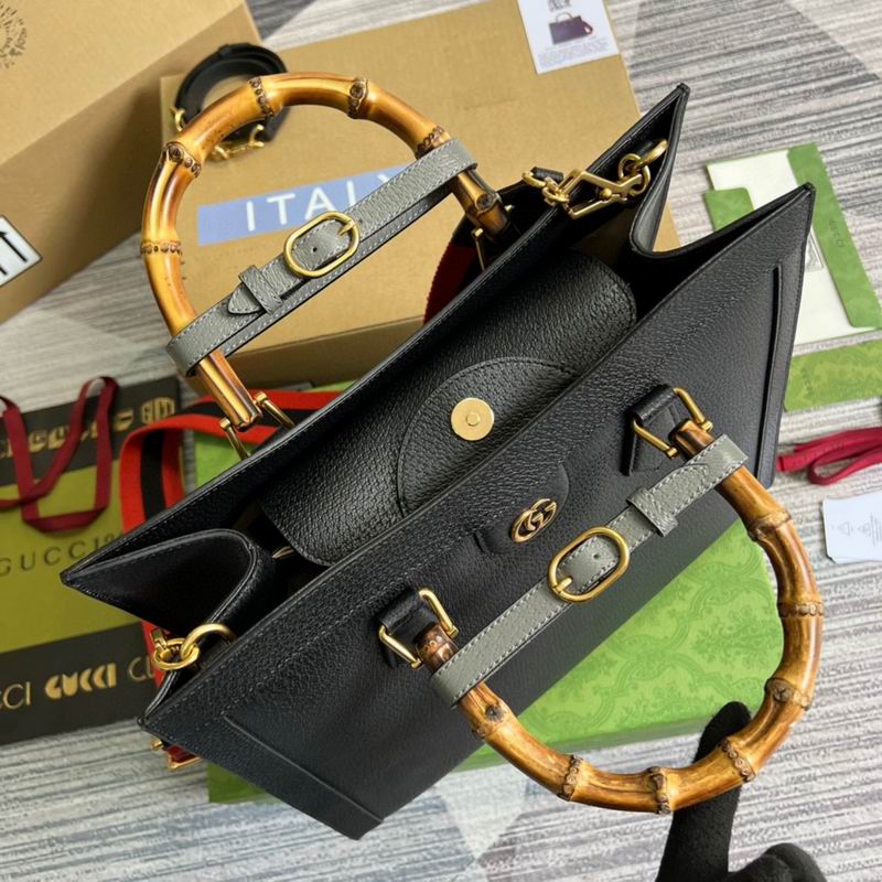 G*u*i diana medium tote bag black leather - gb042