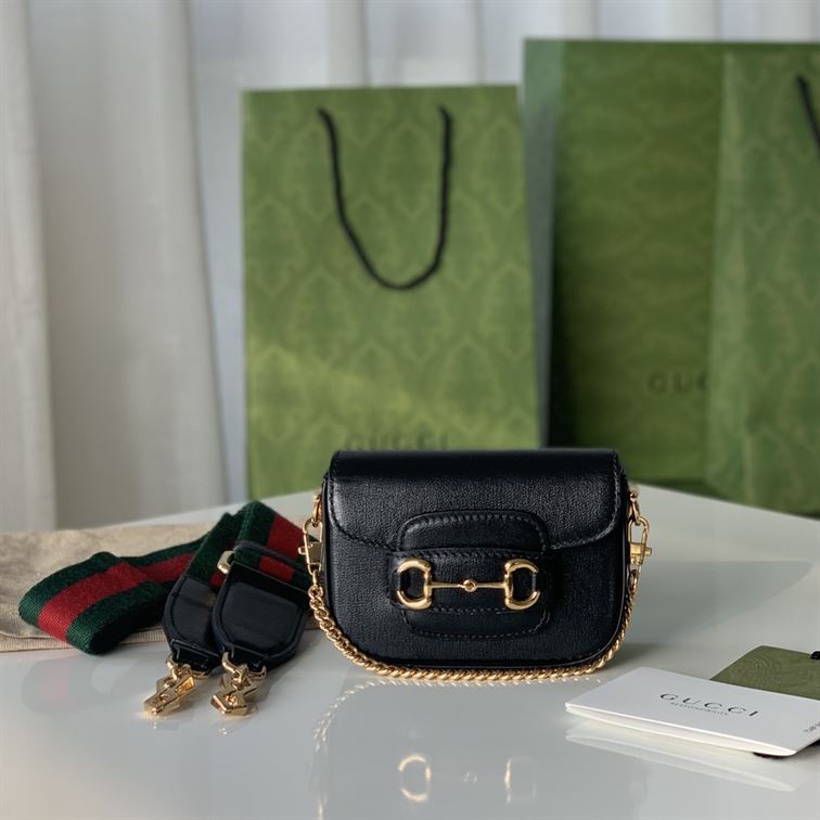 Gucci Horsebit 1955 mini bag Black leather – GB049
