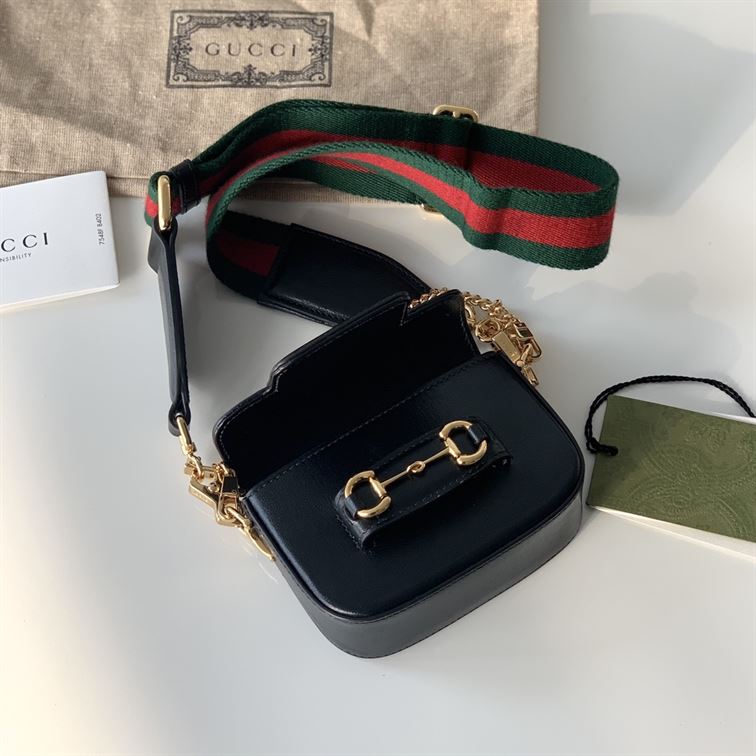 Gucci Horsebit 1955 mini bag Black leather – GB049