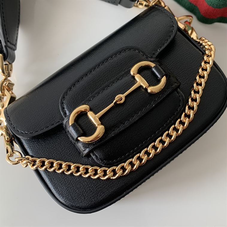 Gucci Horsebit 1955 mini bag Black leather – GB049