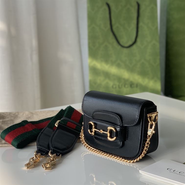 Gucci Horsebit 1955 mini bag Black leather – GB049