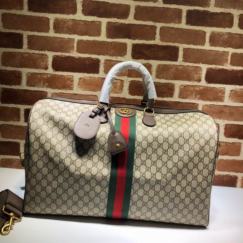 Gucci Savoy large duffle bag Beige ebony canvas – GB063
