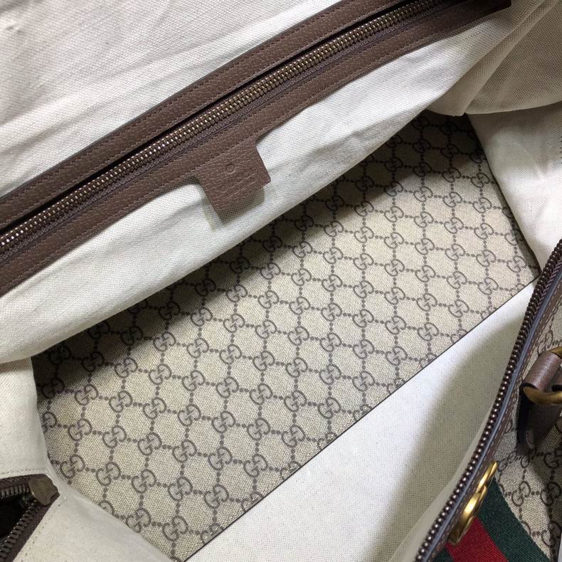 Gucci Savoy large duffle bag Beige ebony canvas – GB063