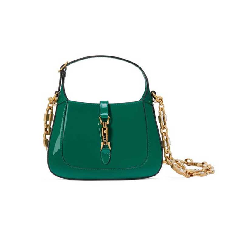 Jackie 1961 mini shoulder bag Green patent leather – GB064