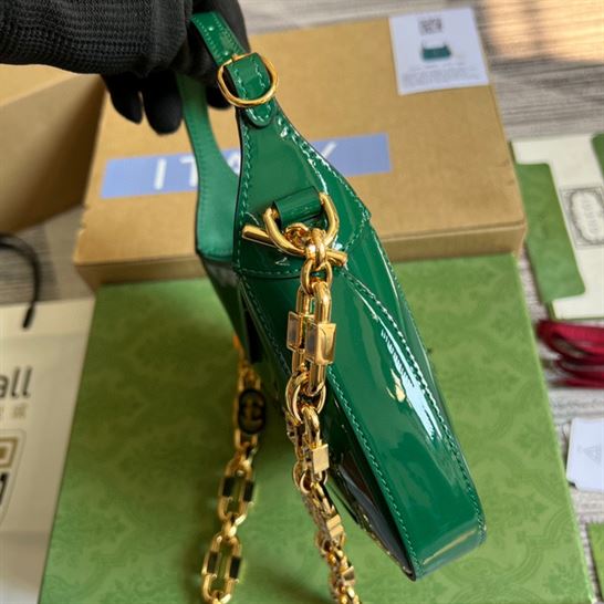 Jackie 1961 mini shoulder bag Green patent leather – GB064