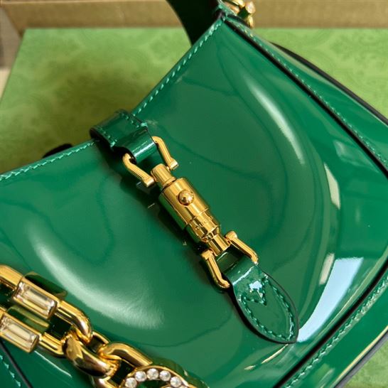 Jackie 1961 mini shoulder bag Green patent leather – GB064