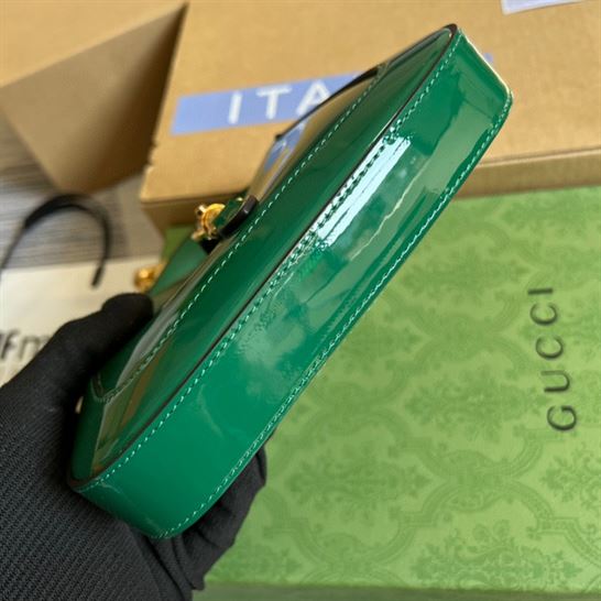 Jackie 1961 mini shoulder bag Green patent leather – GB064