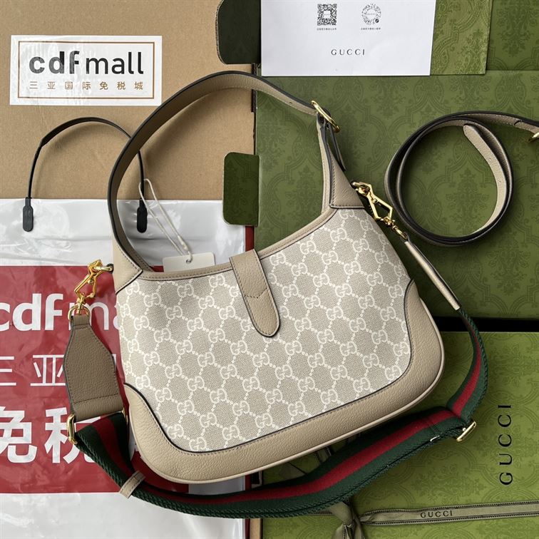 Jackie 1961 small GG shoulder bag Beige and white – GB058