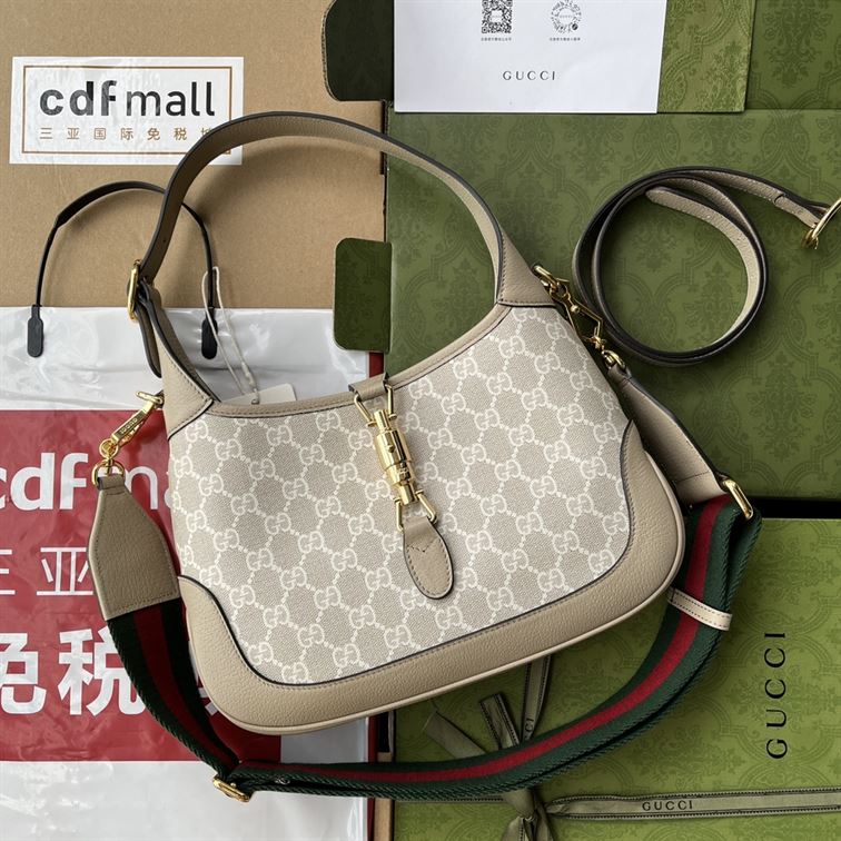 Jackie 1961 small GG shoulder bag Beige and white – GB058