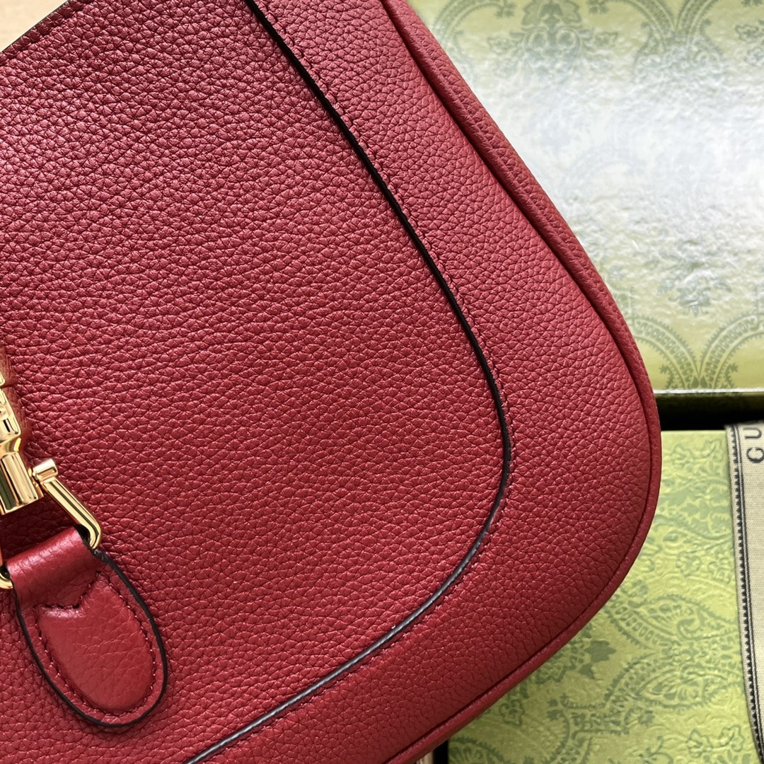 Jackie 1961 small natural grain bag Red leather – GB056