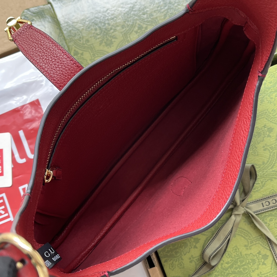 Jackie 1961 small natural grain bag Red leather – GB056
