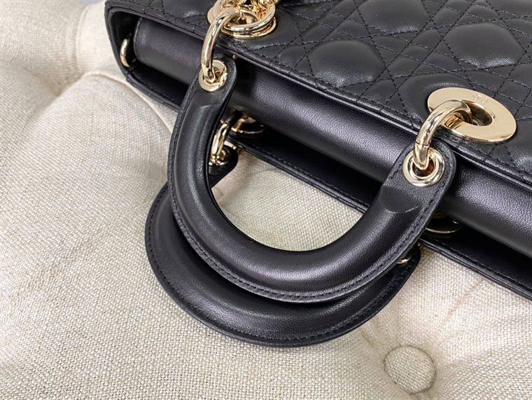 Lady D-Joy bag black lambskin – DB003