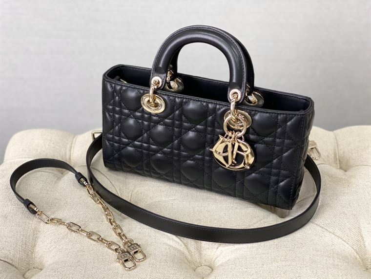 Lady D-Joy bag black lambskin – DB003