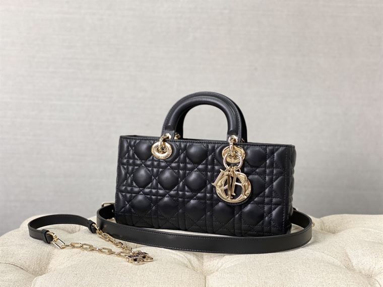 Lady D-Joy bag black lambskin – DB003