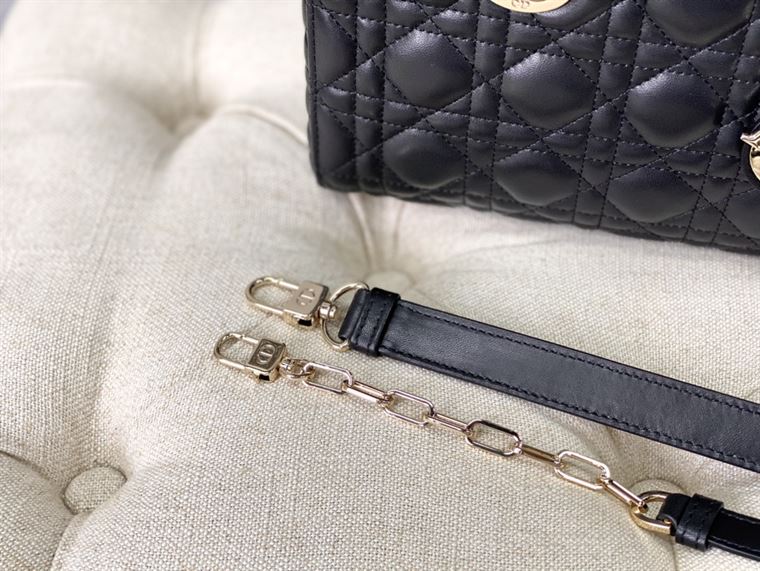 Lady D-Joy bag black lambskin – DB003