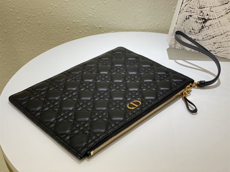 Lagre Dior Caro Daily pouch Black Calfskin – DB010