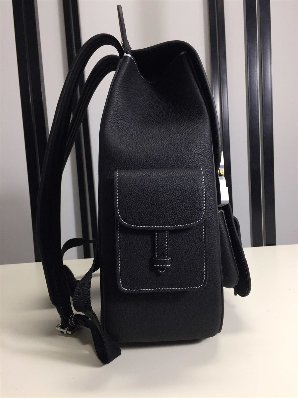 Maxi Gallop Backpack Black Grained Calfskin – DB015