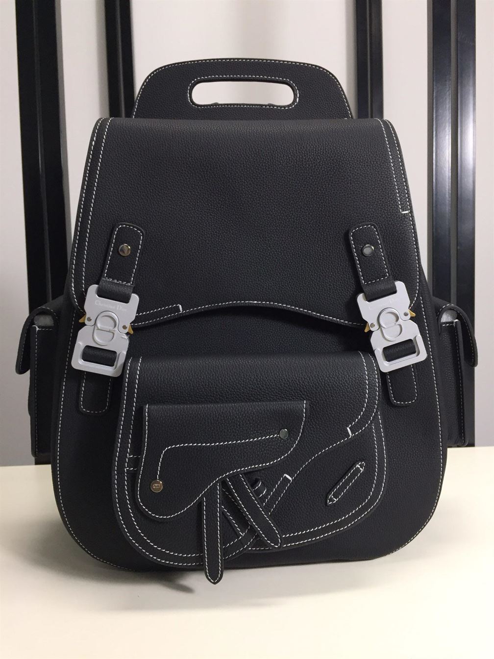 Maxi Gallop Backpack Black Grained Calfskin – DB015