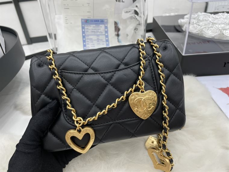 Mini Flap Bag Lambskin & Gold-Tone Metal Black – CB004