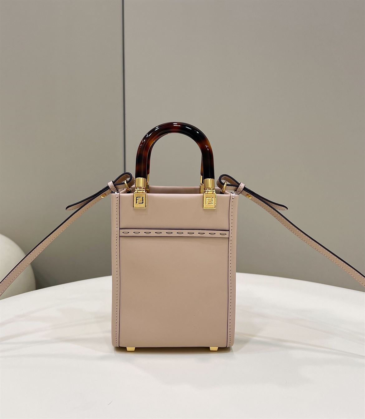 Mini Sunshine Shopper Bag Pale pink leather – FB005