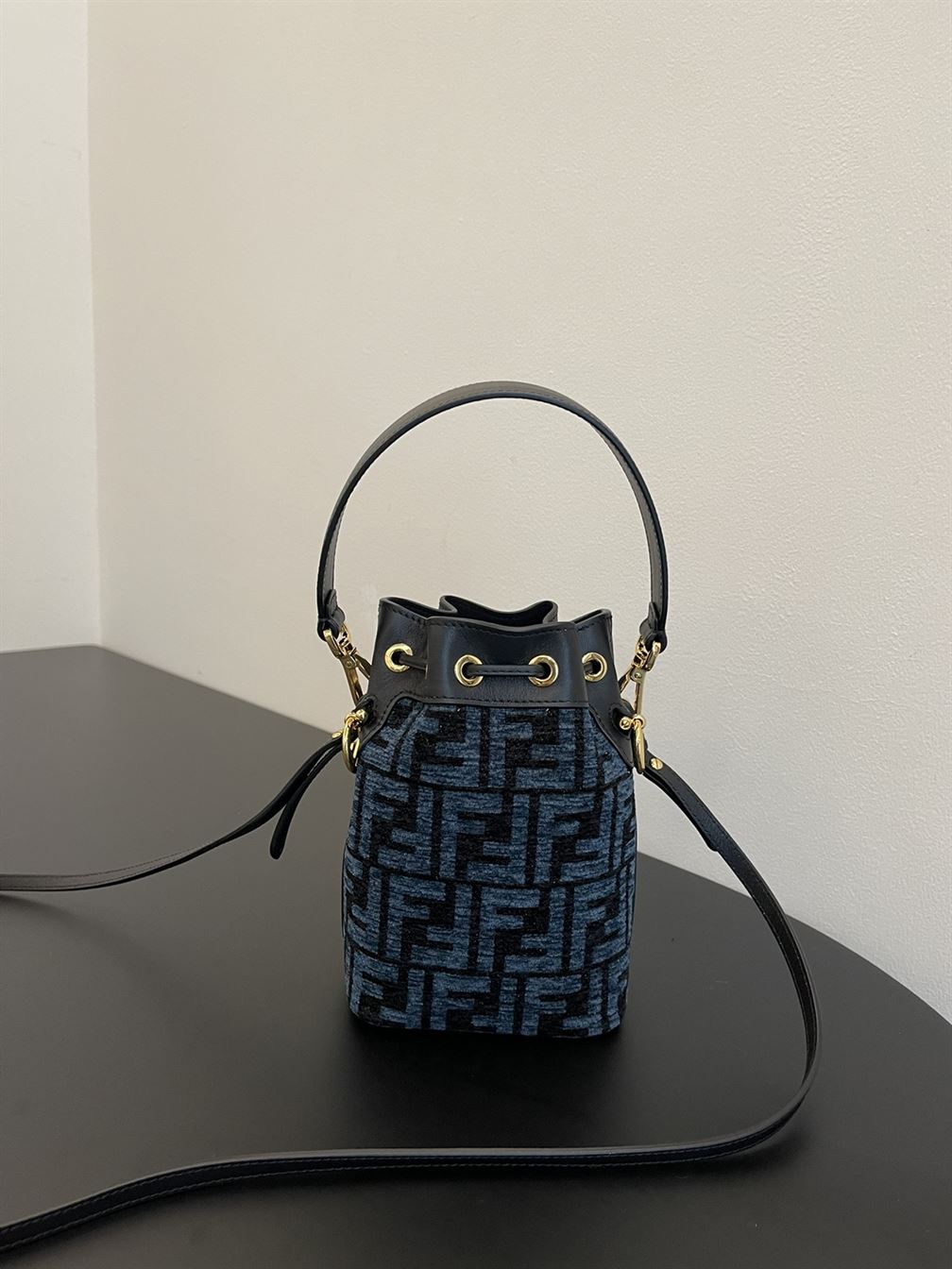 Mon Tresor Blue tapestry fabric mini-bag – FB008