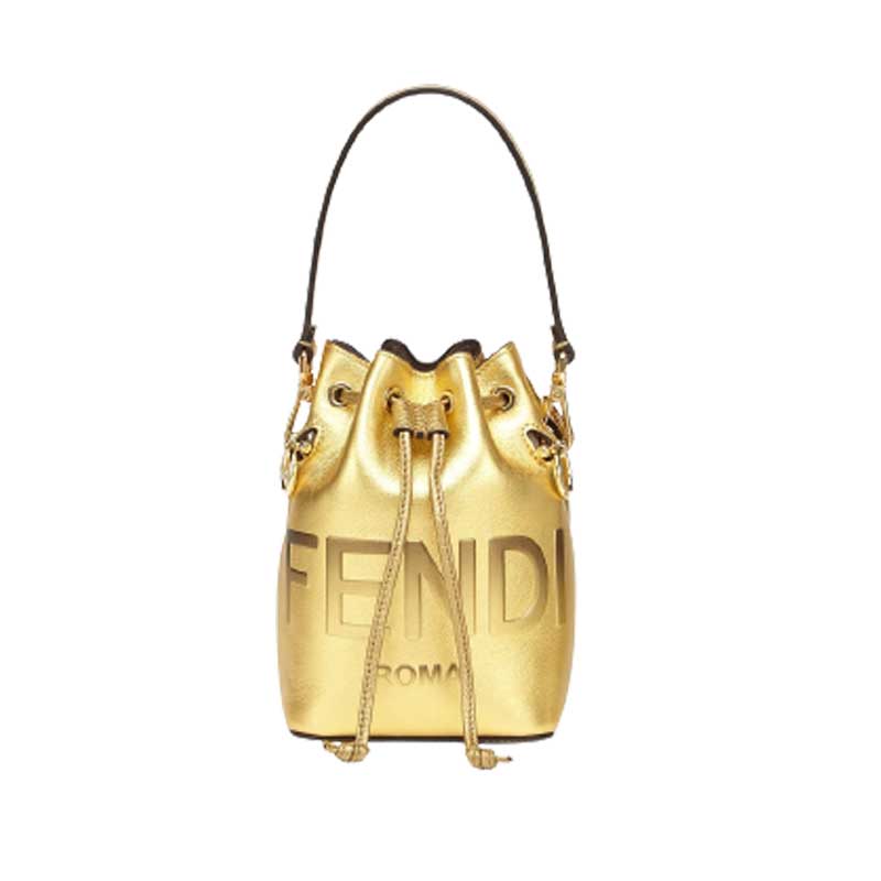 Mon Tresor Gold laminated leather mini bag – FB010