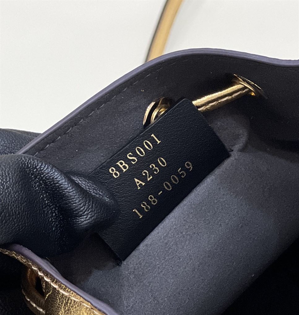 Mon Tresor Gold laminated leather mini bag – FB010