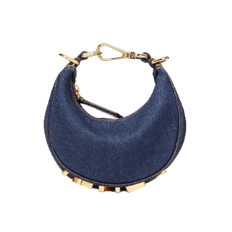 Nano Fendigraphy Hobo bag Blue denim charm – FB019