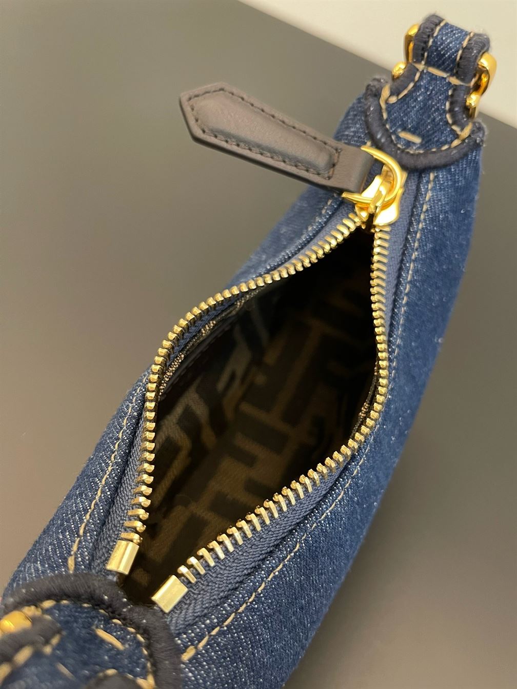 Nano Fendigraphy Hobo bag Blue denim charm – FB019