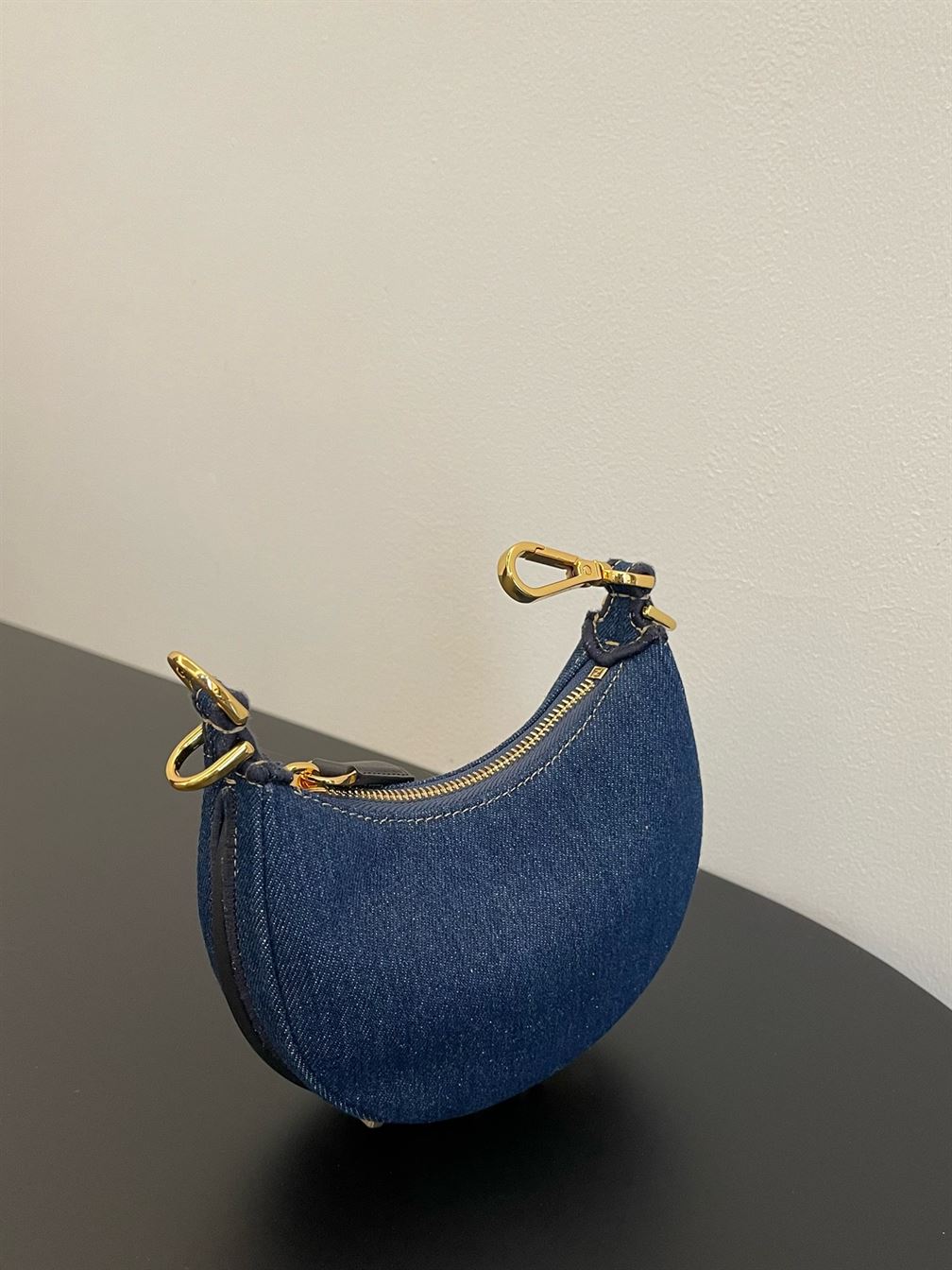 Nano Fendigraphy Hobo bag Blue denim charm – FB019