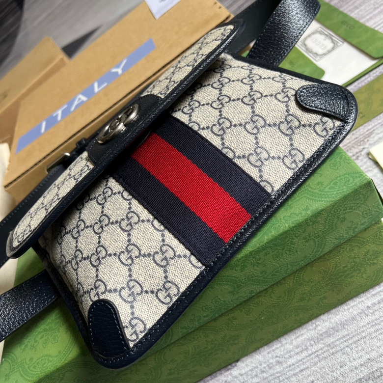 Ophidia belt bag Beige and blue GG Supreme canvas – GB034