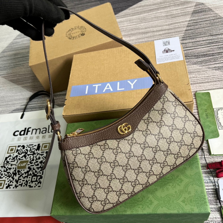 Ophidia small handbag Beige and ebony – GB025
