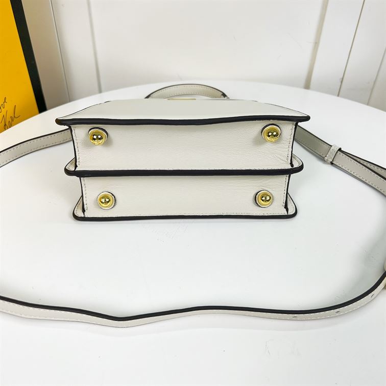 Peekaboo ISeeU Petite White padded nappa leather bag – FB022