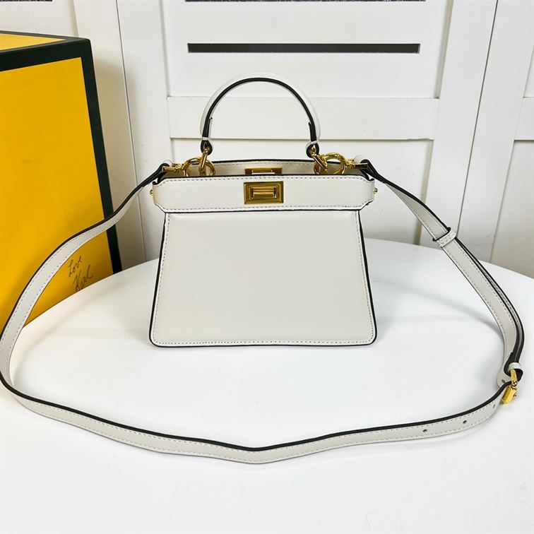 Peekaboo ISeeU Petite White padded nappa leather bag – FB022