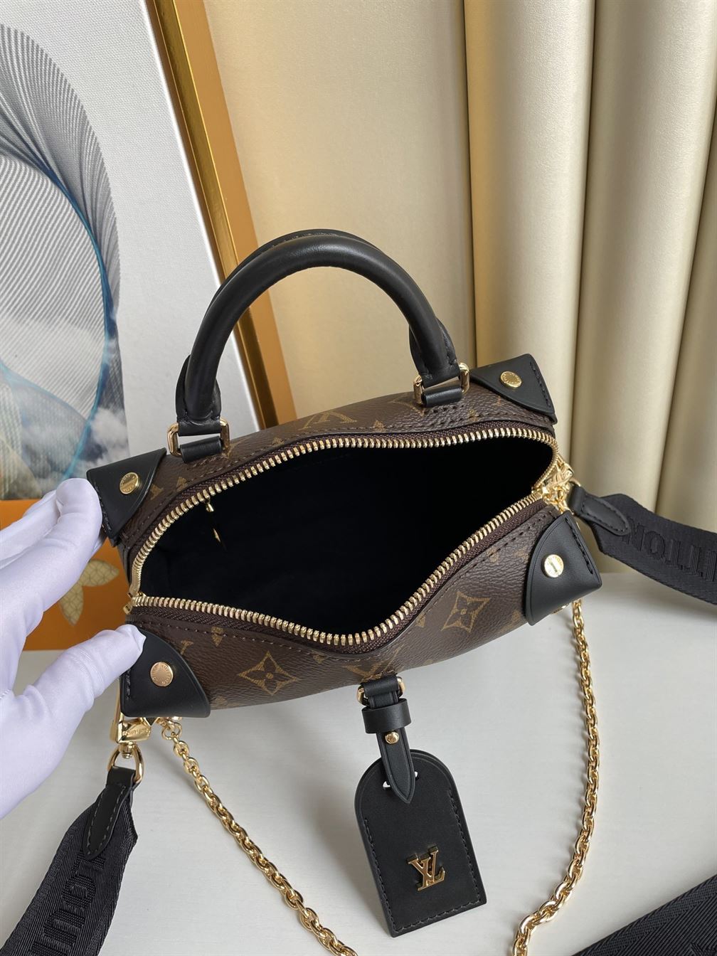Petite Malle Souple handbag Monogram canvas Black – LB018