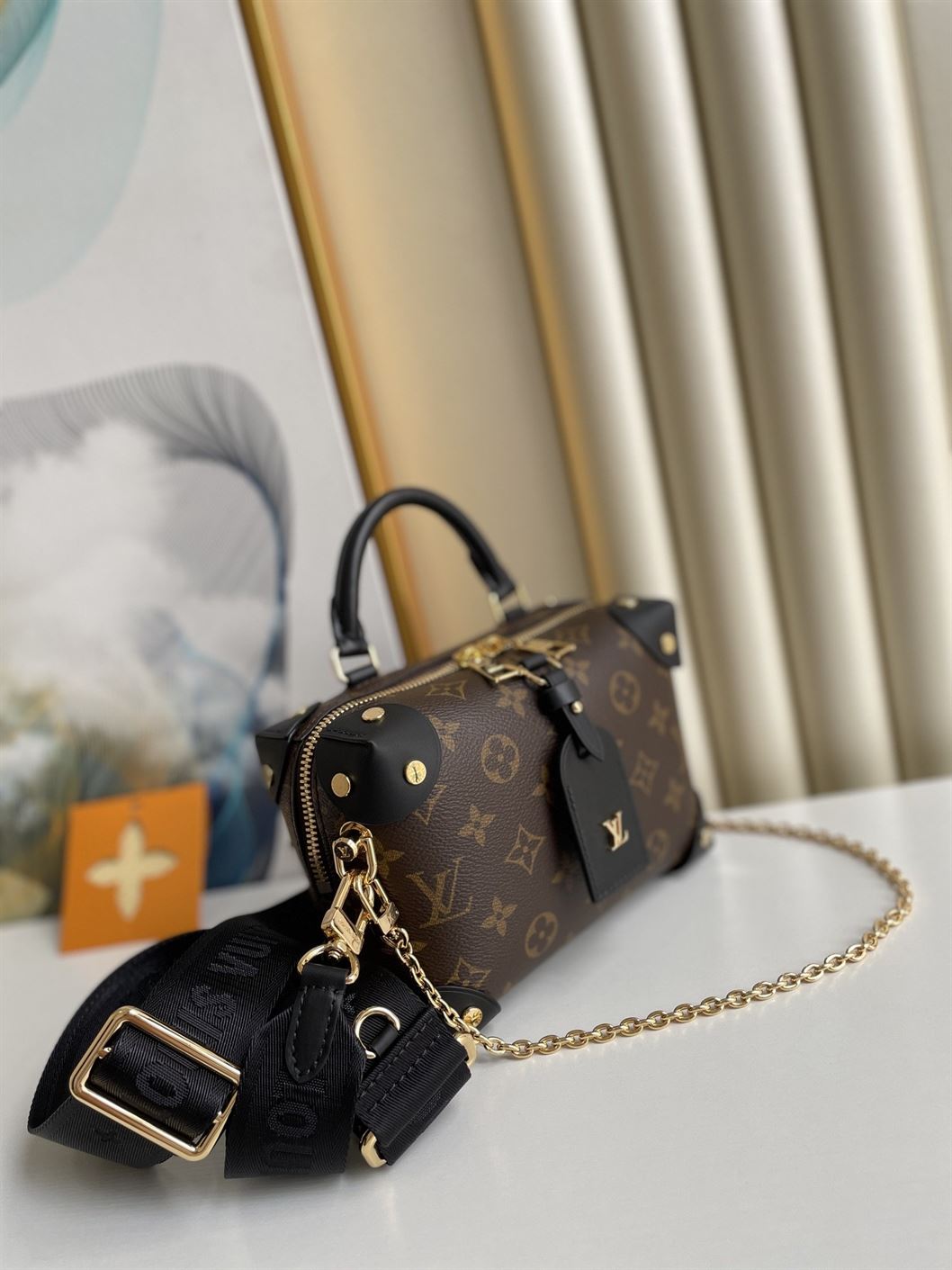 Petite Malle Souple handbag Monogram canvas Black – LB018