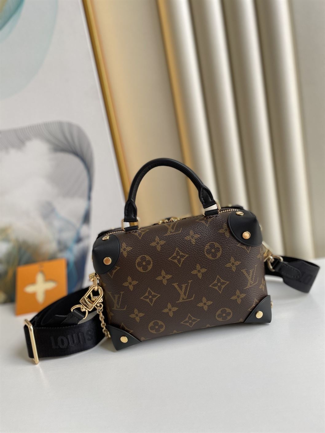Petite Malle Souple handbag Monogram canvas Black – LB018
