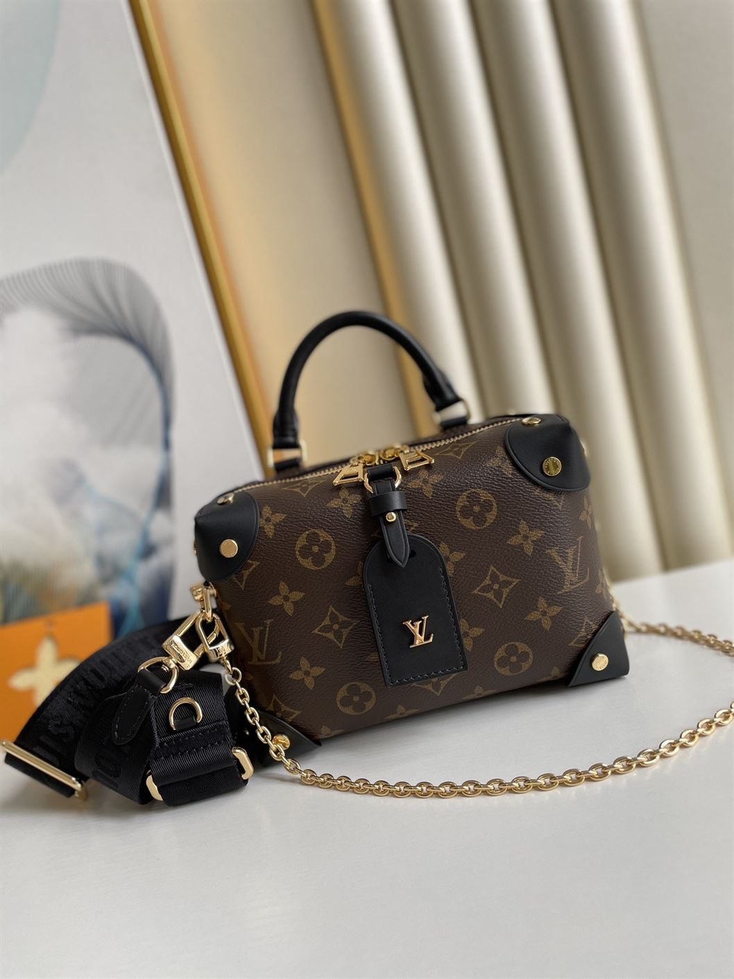 Petite Malle Souple handbag Monogram canvas Black – LB018