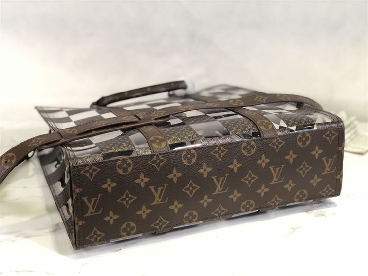 Sac Plat Tote Bag Monogram Chess canvas and PVC – LB033