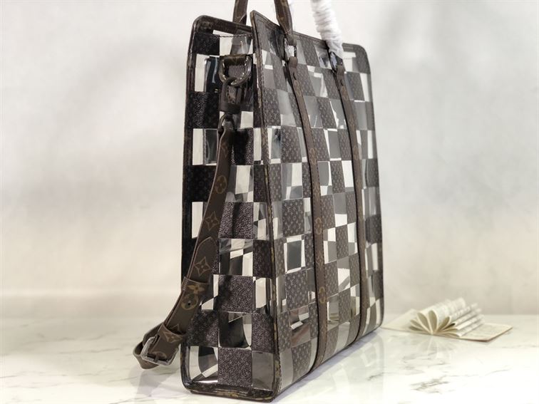 Sac Plat Tote Bag Monogram Chess canvas and PVC – LB033