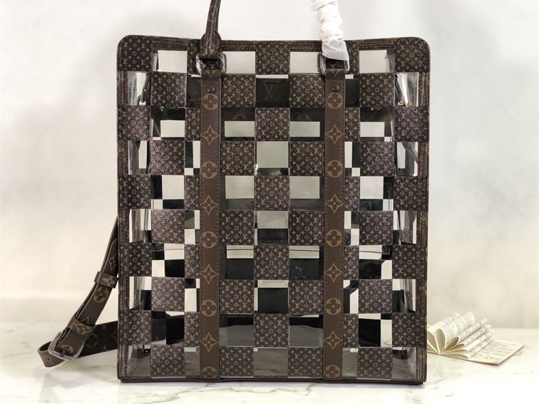 Sac Plat Tote Bag Monogram Chess canvas and PVC – LB033