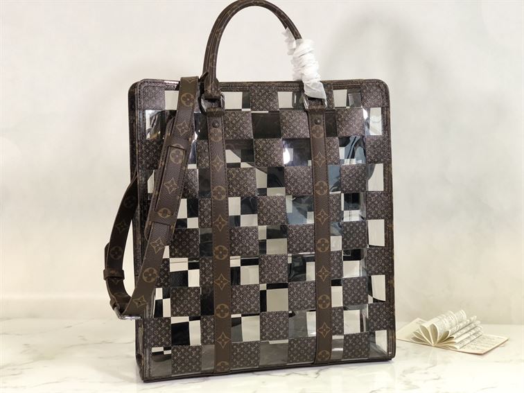 Sac Plat Tote Bag Monogram Chess canvas and PVC – LB033