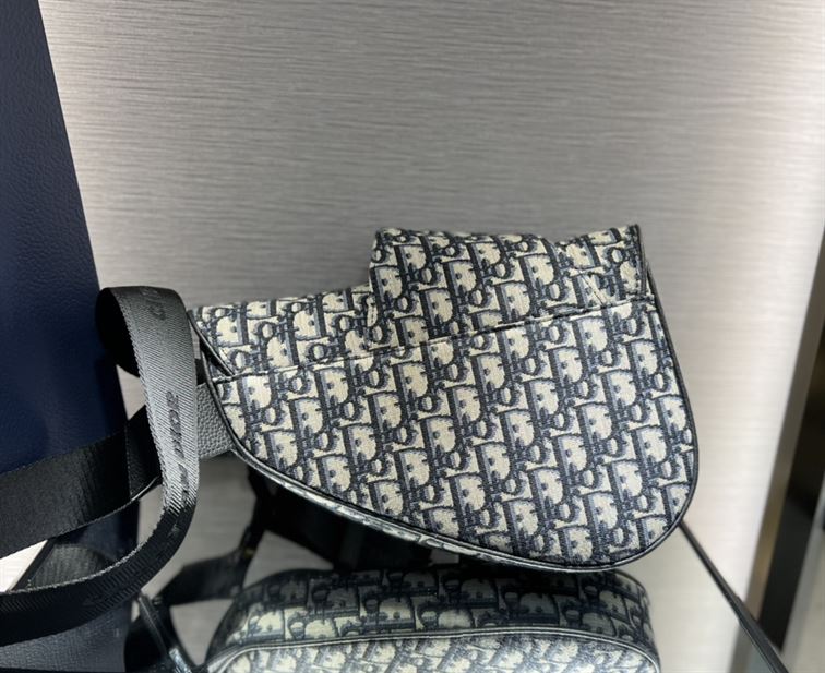 Saddle bag Beige and Black Dior Oblique Jacquard – DB012