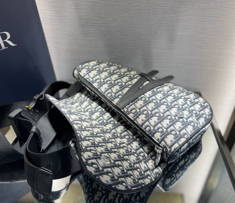 Saddle bag Beige and Black Dior Oblique Jacquard – DB012