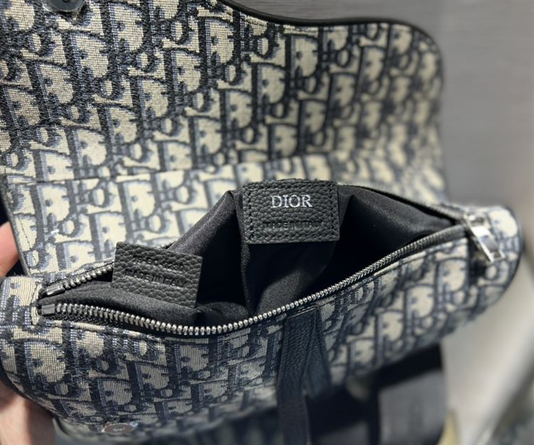 Saddle bag Beige and Black Dior Oblique Jacquard – DB012