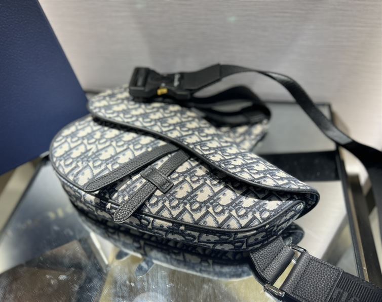 Saddle bag Beige and Black Dior Oblique Jacquard – DB012