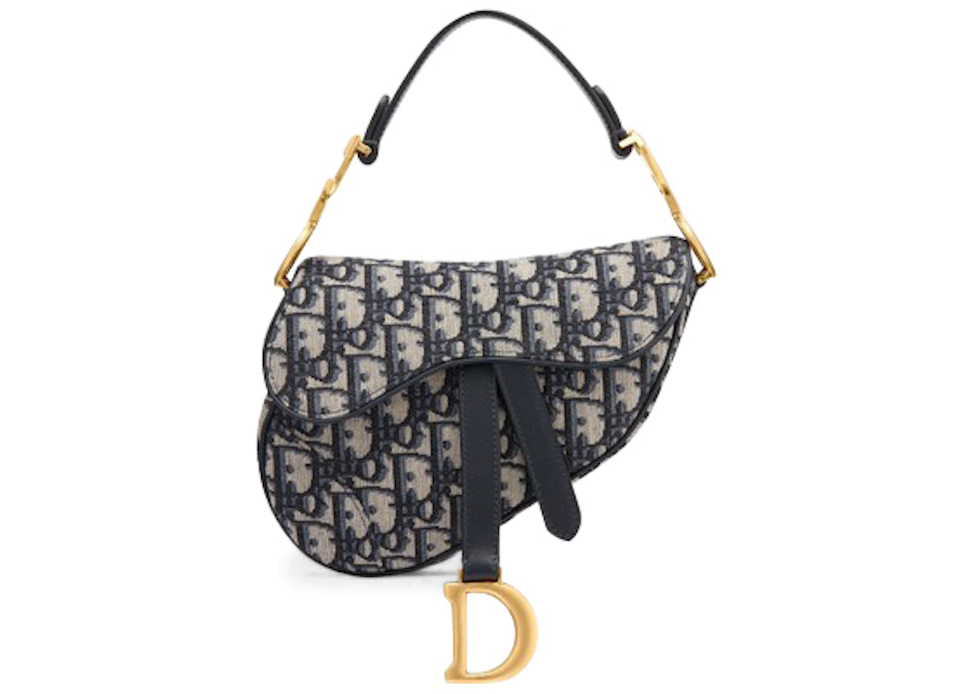Saddle bag with Strap blue Dior Oblique jacquard – DB002