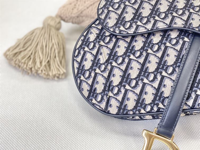 Saddle bag with Strap blue Dior Oblique jacquard – DB002