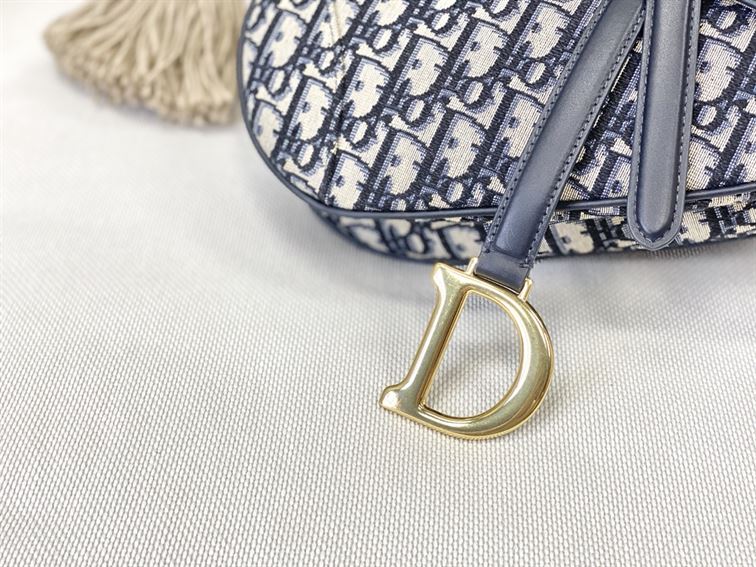 Saddle bag with Strap blue Dior Oblique jacquard – DB002