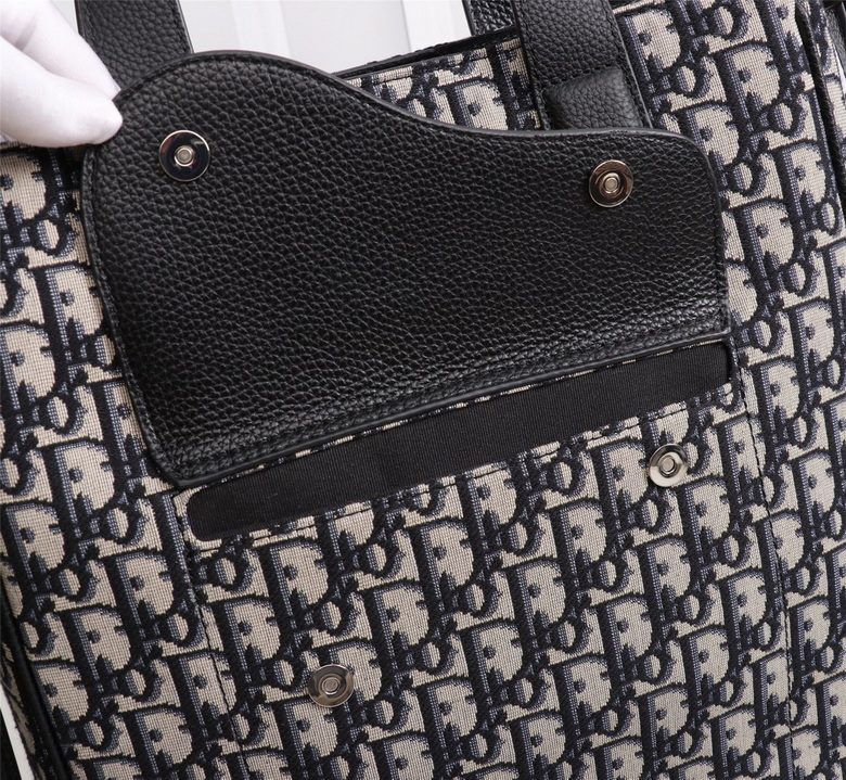 Saddle tote bag with Shoulder Strap Beige and Black – DB019
